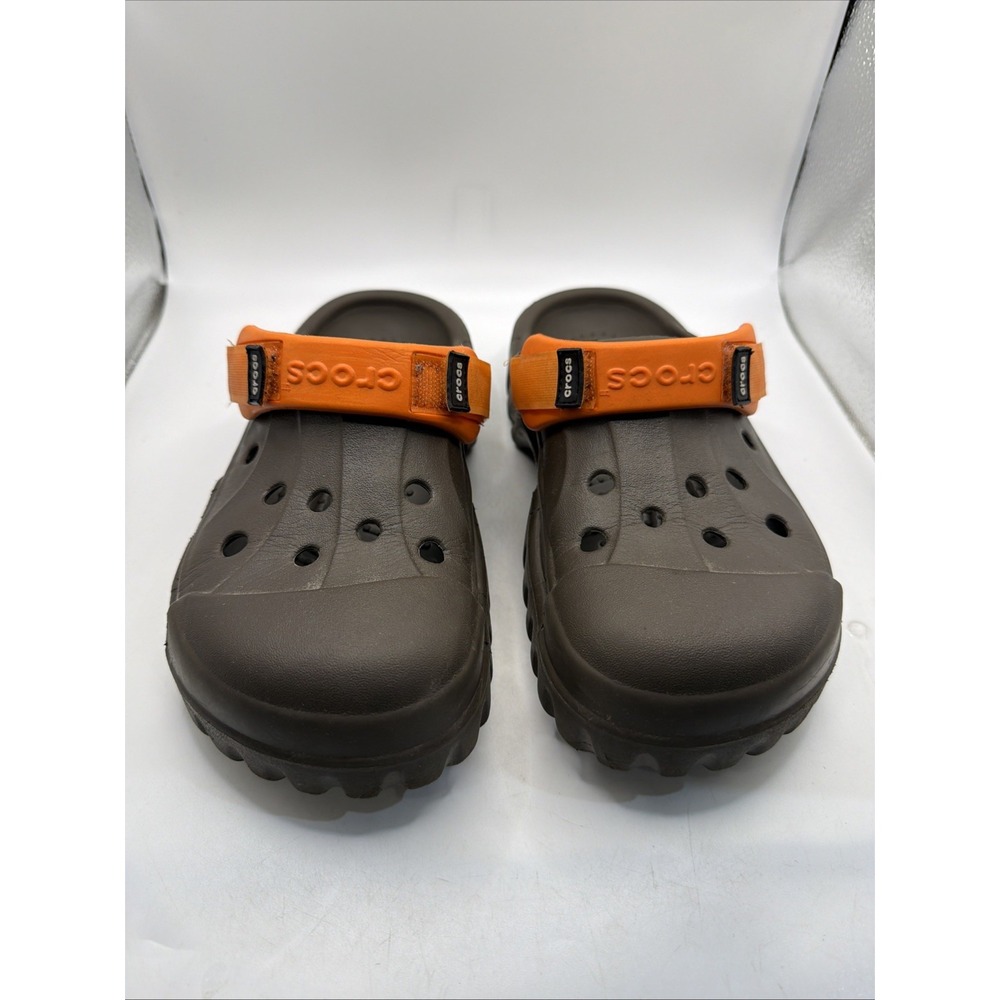 Crocs Classic All Terrain Clogs Size M7 W9 Brown Orange Slip On Excellent